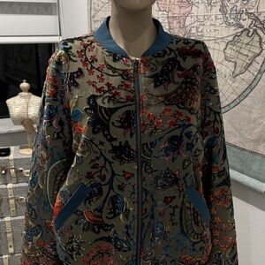 Paisley Embroidered Bomber Jacket